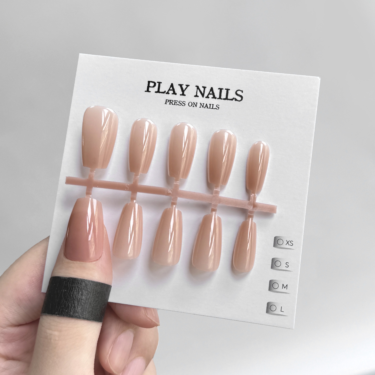 裸色喷胶穿戴甲高级渐变色美甲