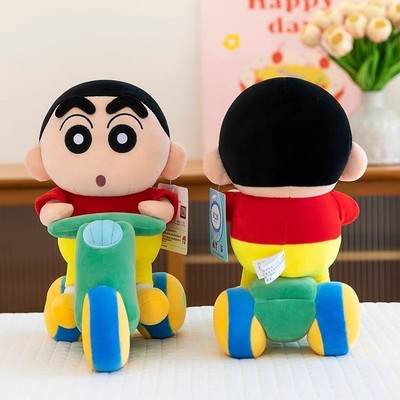 骑车蜡笔小新可爱毛绒玩具
