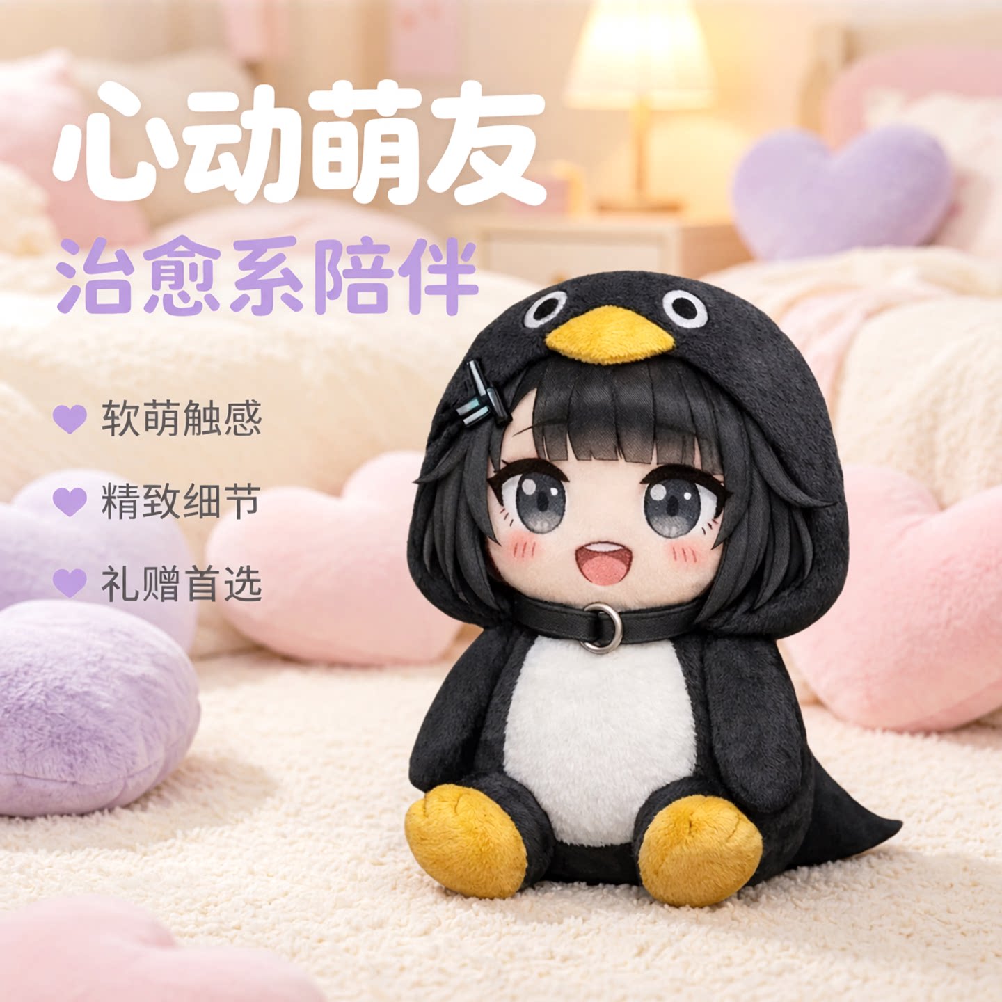 可爱会说话企鹅毛绒公仔生日礼物图片