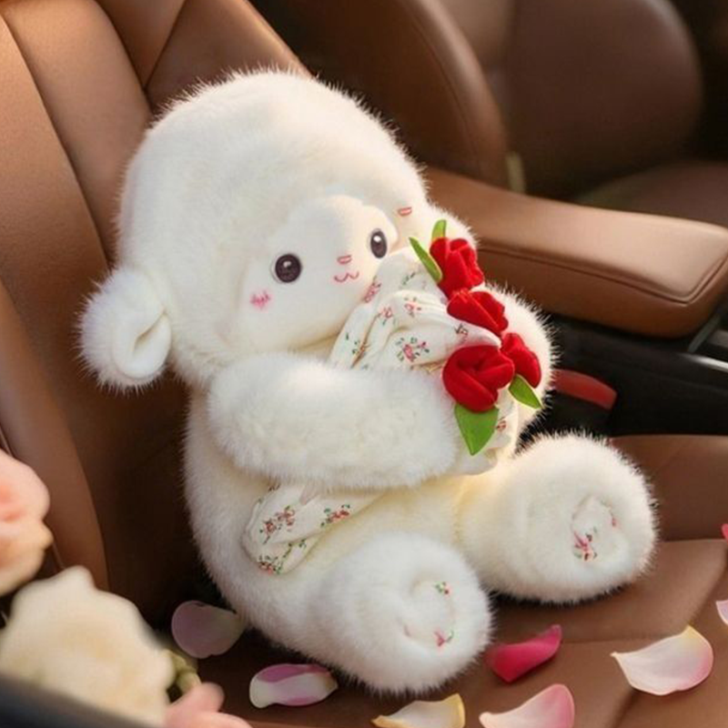 高颜值玫瑰花小羊公仔玩偶可爱毛绒玩具布娃娃儿童生日礼物送女友