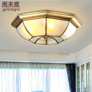 美式门厅吸顶灯户外防水欧式客厅卧室灯阳台灯过道灯走廊灯全铜灯