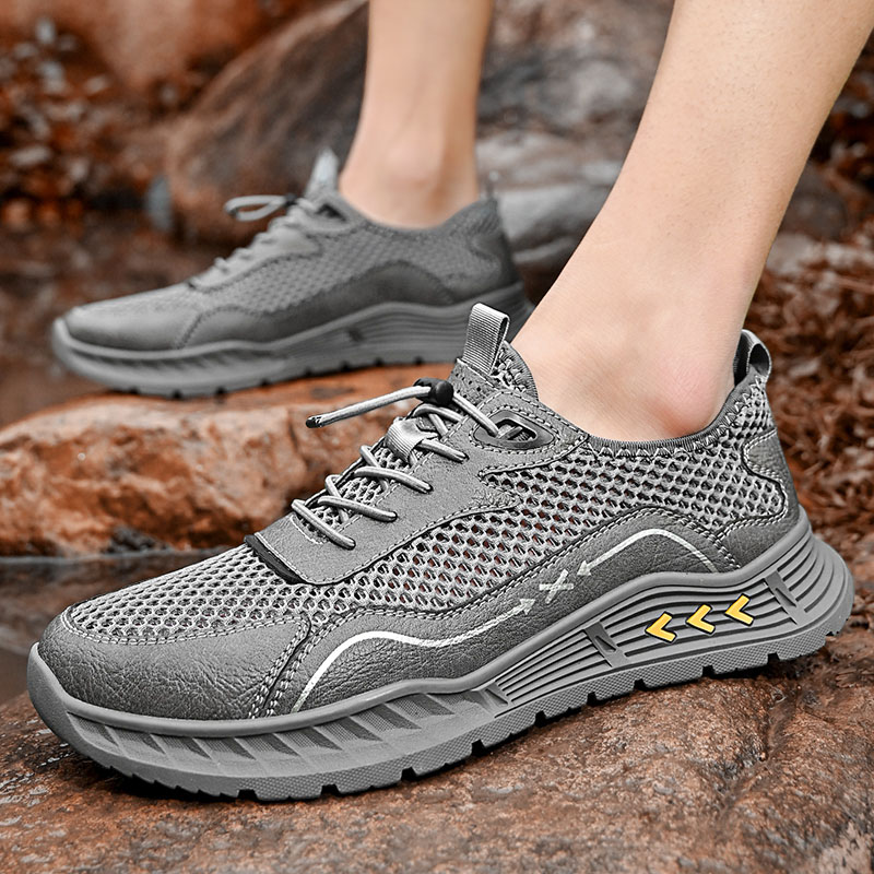 男鞋夏季懒人鞋透气网布鞋镂空薄款网面防臭休闲鞋大码网眼运动鞋