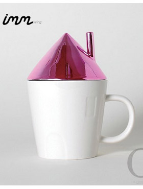 O5正品--加拿大IMM living家居 紫色屋顶造型杯盖创意咖啡杯/水杯