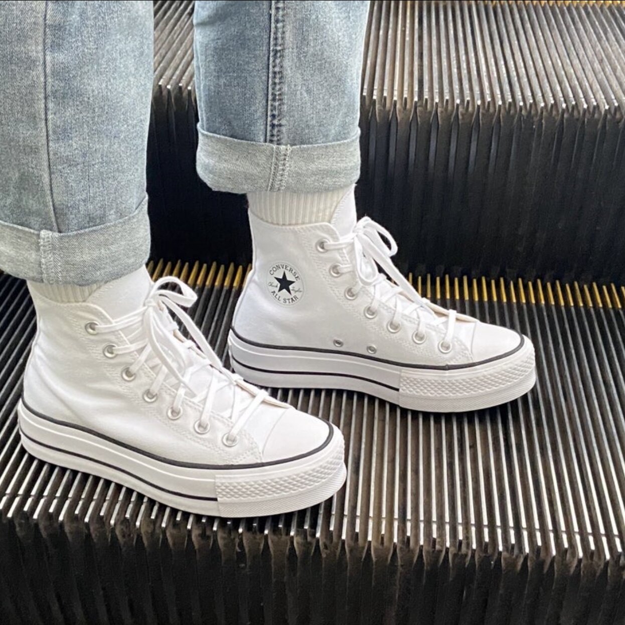CONVERSE匡威 All Star Lift夏季女经典厚底鞋帆布小白鞋 560846C