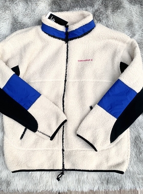 Converse新款匡威白色羊羔绒男女摇粒绒保暖外套10018039-A01/A02
