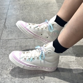 匡威1970S趣味冰淇淋绸缎彩虹波浪纹女休闲高帮帆布鞋 A10947C