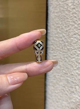 纯铜滴油镶钻三通配件手工diy文玩时尚配饰佛珠串珠手链项链S2920