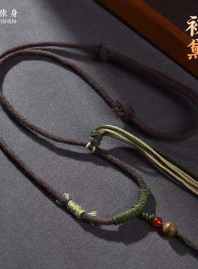 藏式手工编织绳唐卡吊坠绳佛牌天珠挂脖项链绳蜜蜡玉石挂绳吊坠绳