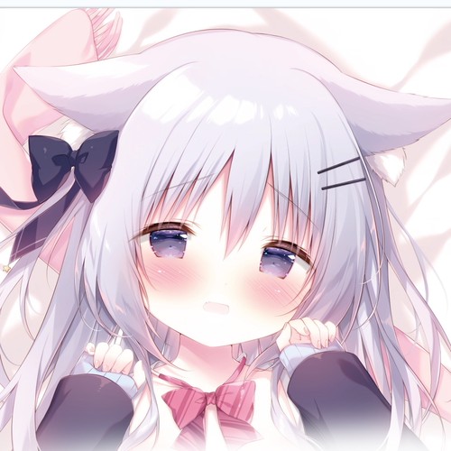 高清复刻 白玉猫耳jk制服しらたま 二次元等身抱枕套动漫周边同人 - 封面