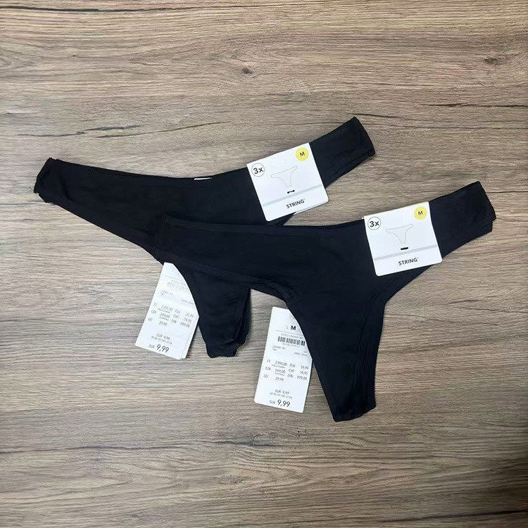 外贸单女士纯色丁字裤柔软透气性感T裤棉质夏季舒适内裤3件一卡