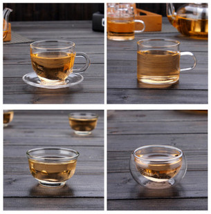 功夫茶具 双层玻璃杯 单层功夫杯 双层隔热品茗茶杯 茶杯30--80ml