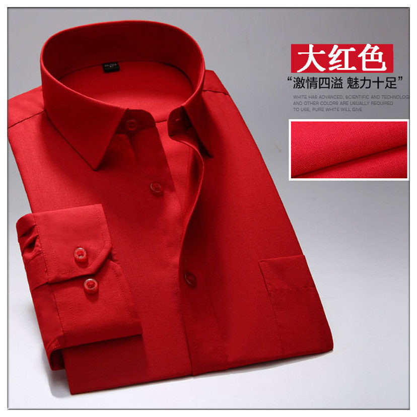 春秋正装西装衬衫男长袖衬衣大红色衬衫大码男结婚新郎礼服本命年在类目 男装, 衬衫中 - 来自Buy2taobao.com提供专业的淘宝代购服务