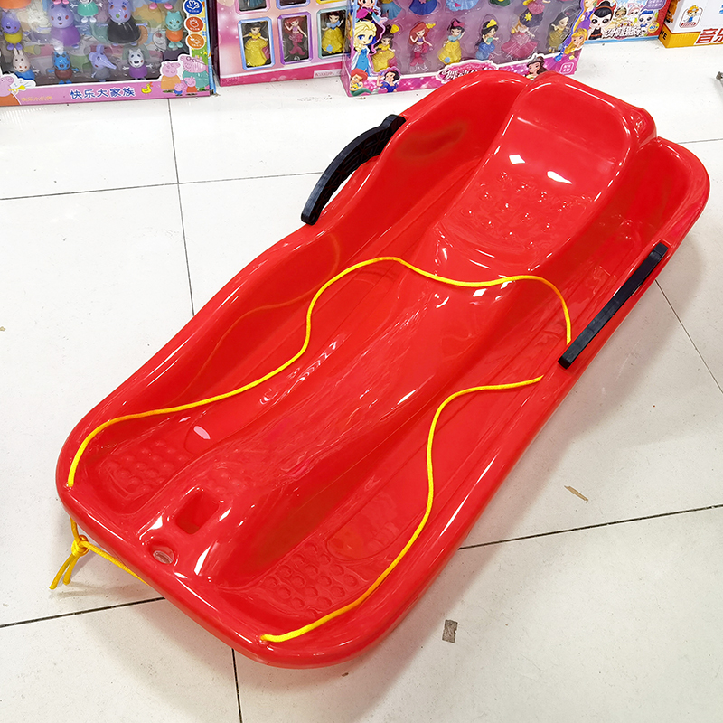 儿童滑雪板带刹车带绳滑草板手刹滑沙板雪橇爬犁冰车雪球夹打雪仗