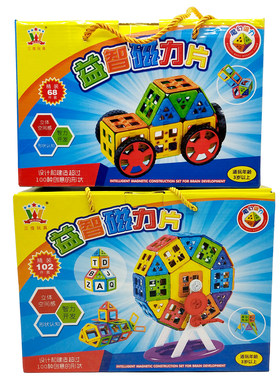 磁力片摩天轮拼插建构益智玩具