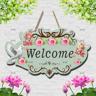 欧式欢迎光临挂牌创意装饰玄关客厅桌面家居饰品田园网红欢迎牌