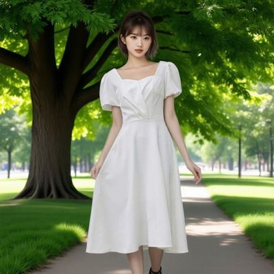 2025夏季新款小白裙轻婚纱连衣裙