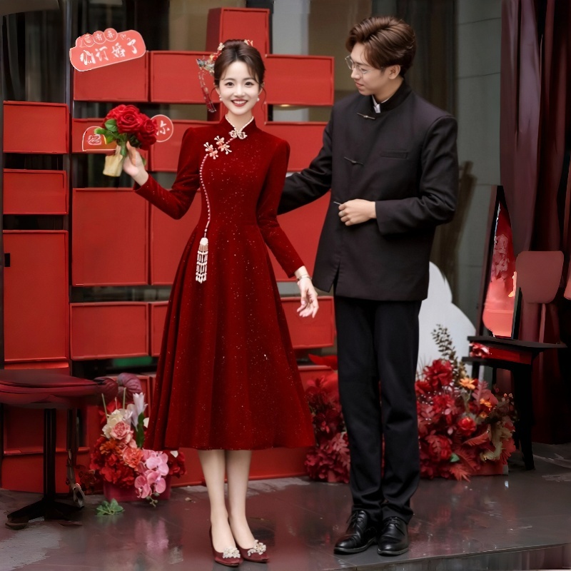 敬酒服新娘结婚新中式法式高级感