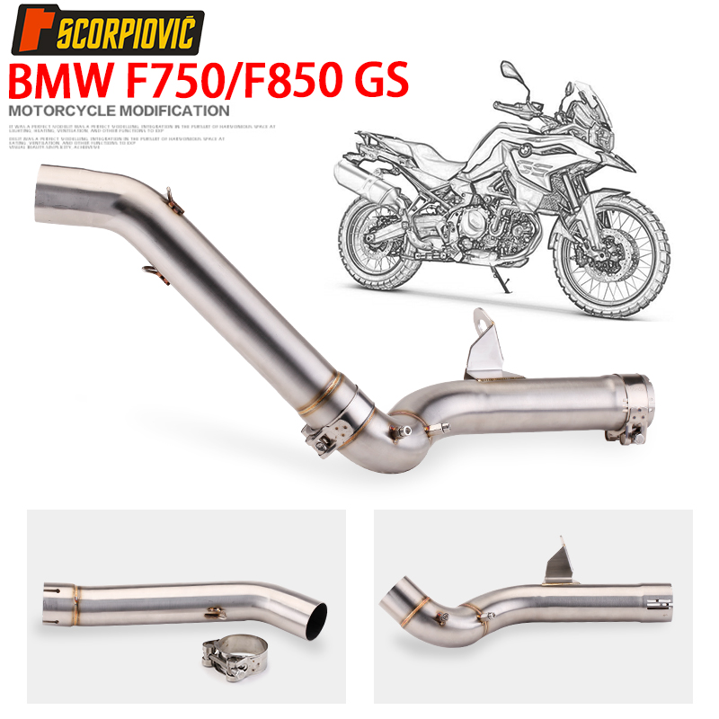 适用摩托车F750GS850GS中段排气管改装全碳纤大六角18-21款