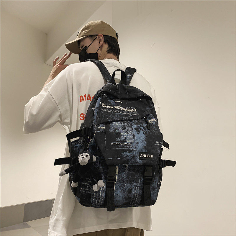BACKPACK MENS BACKPACK EUROPEAN AND AMERICAN FASHION HIGH SCHOOL COLLEGE STUDENTS JUNIOR HIGH SCHOOL STUDENTS 2024 NEW TREND INS SCHOOLBAG BOYS