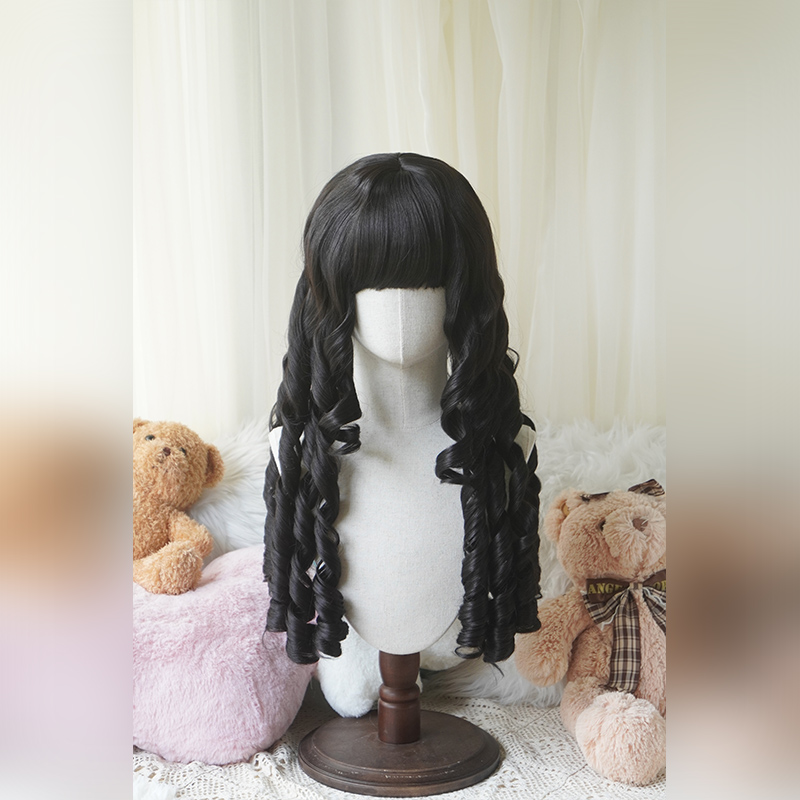 thumbnail for 【Ochanomiz】Lolita Lolita Long Roman Curly Wig Retro doll sense elegant light dark golden, brown and black