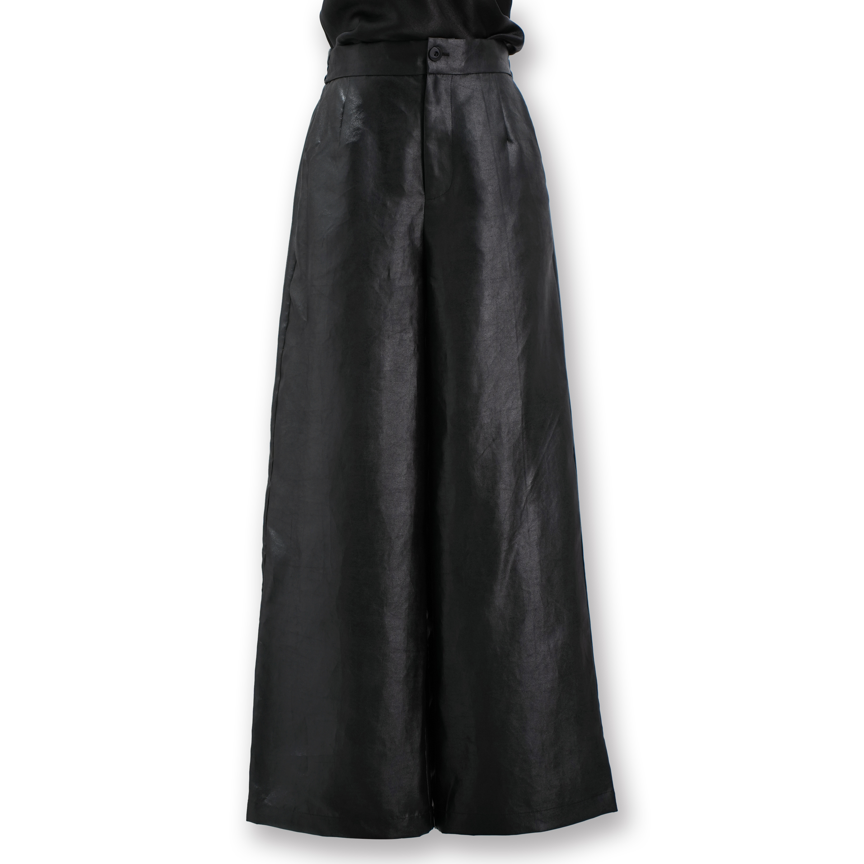 黑胶绸香云纱老料裤大码宽松