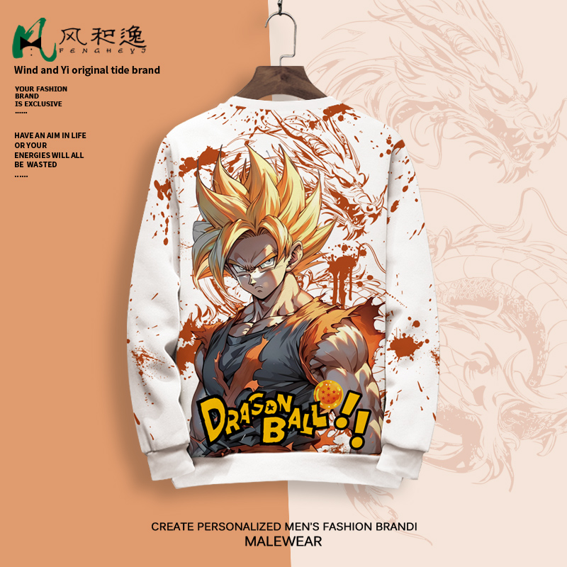 圆领卫衣外套男款七龙珠动漫周边超级赛亚人cos服悟空痛衣长袖T恤