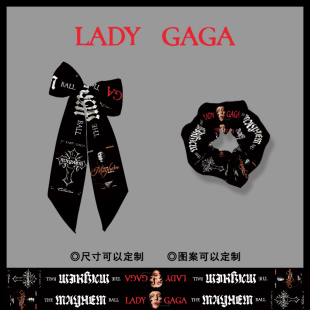 明星应援丝巾丝带Lady Gaga粉丝物料腕带发带diy配饰饭圈周边发圈