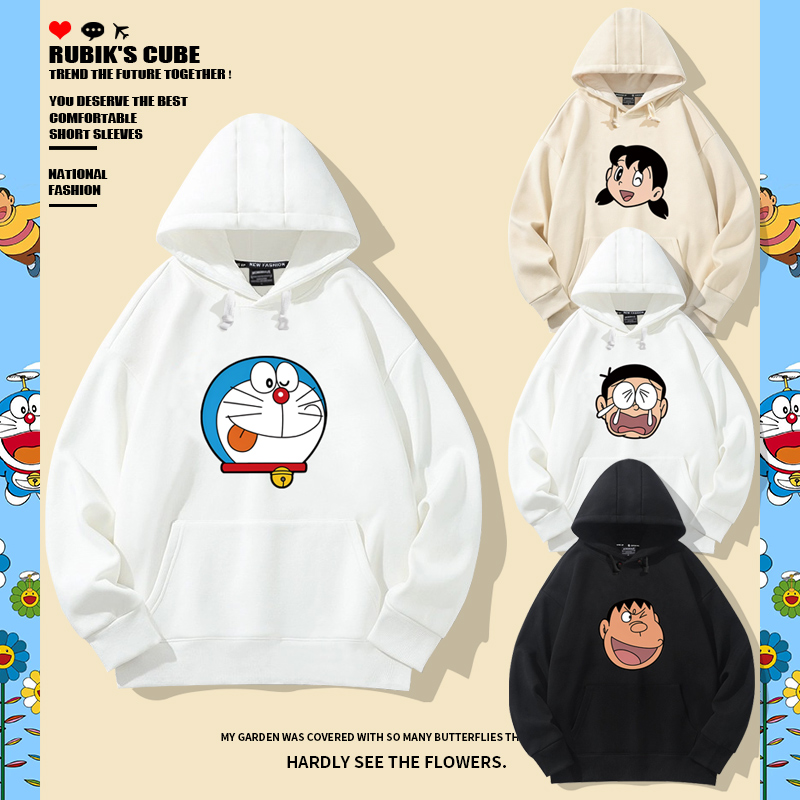 日系潮牌卫衣外套男哆啦A梦机器