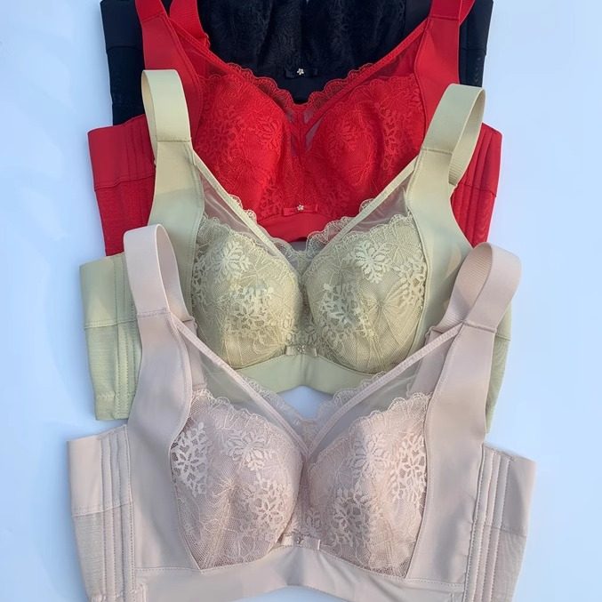 大胸显小文胸软钢圈杯薄四排扣女士内衣女聚拢胸罩蕾丝收副乳,女士内衣/男士内衣/家居服,文胸,淘宝优惠券,粉丝福利购,淘宝优惠卷