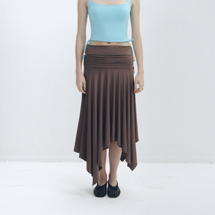 咖啡色半裙a字长裙 不规则半裙2025秋冬半身裙长裙新款 LOUD EYES