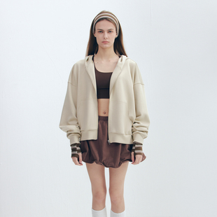 早秋简约通勤百搭纯色 连帽外套运动上衣卫衣女2025新款 LOUD EYES