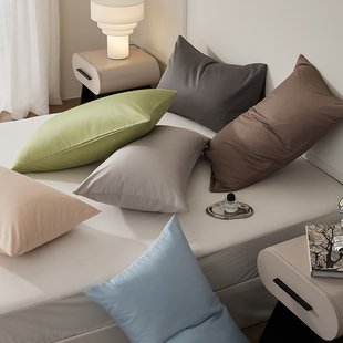 60支长绒棉枕套一对装 通用 纯色家用48cmx74cm枕头套全棉纯棉四季