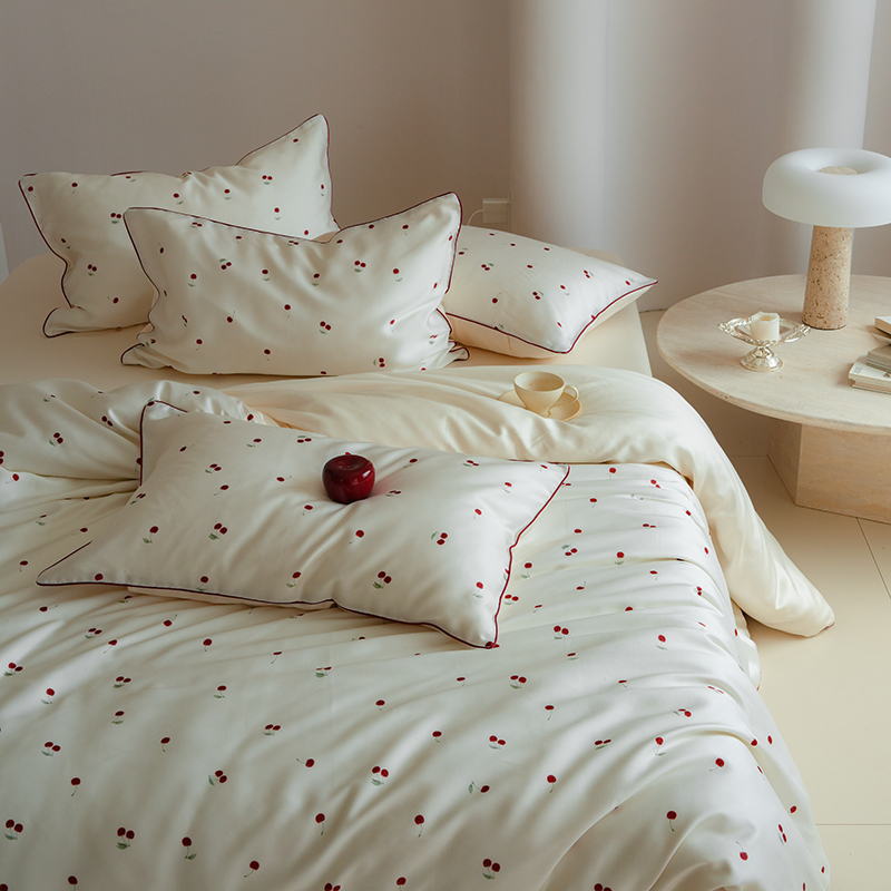 莱赛尔tencel兰精天丝四件套小清新冰丝床单床笠2025新款床品春夏