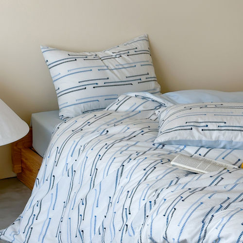 海洋的浪漫蓝色条纹全棉四件套