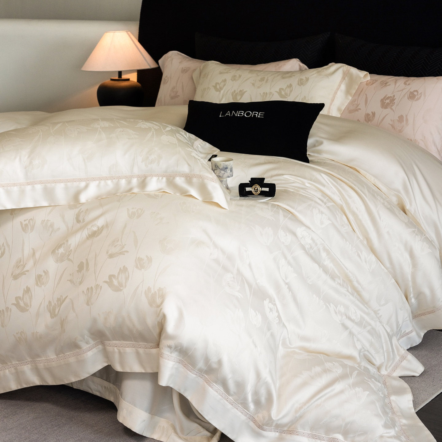 高端轻奢LANBOR兰博奥地利兰精天丝四件套莱赛尔纤维夏季凉感床品