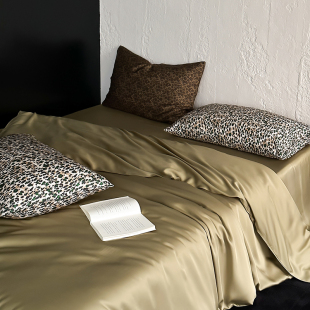 床品 简约轻奢100支天丝裸睡舒适豹纹六件套春夏季 狂野豹子女 法式