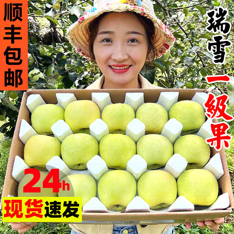 陕西白水瑞雪苹果新鲜水果应当季礼盒包装脆甜当季整箱10斤青苹果