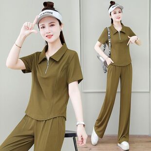 2026夏季新款运动套装女ppbcf风格拉链短袖NERDY小个子休闲阔腿裤