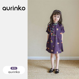 女宝宝夏季连衣裙小女孩国风旗袍裙宝宝洋气中式裙子儿童时髦夏装