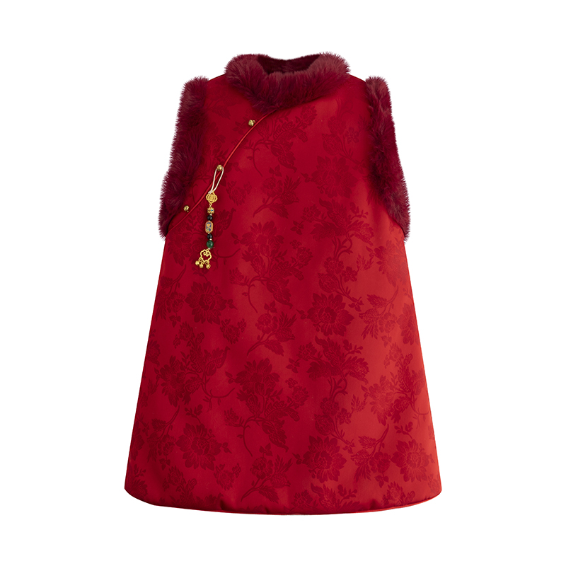 女童中国风中式夹棉旗袍裙