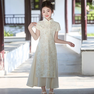 女童旗袍裙2025新款新中式儿童中国风古装女孩改良唐装连衣裙夏季