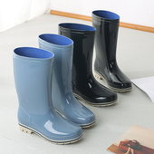 工作鞋 雨鞋 防滑防水加绒保暖胶鞋 成人雨靴胶套鞋 女中筒时尚 水鞋