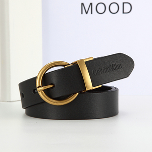 软腰带真皮头层牛皮 饰牛仔裤 皮带女ins风网红百搭潮流时尚 复古装