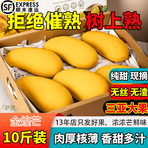 海南金煌芒树熟新鲜芒果一级新鲜黄皮特大果三亚水果甜水仙芒礼盒