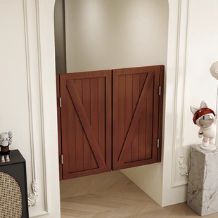新款胡桃木隔断半腰门实木小门复古酒吧自由门牛仔门卫生间回弹门