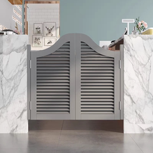 简约实木牛仔百叶门卫生间半腰隔断门栅栏门酒吧门吧台自由门定制