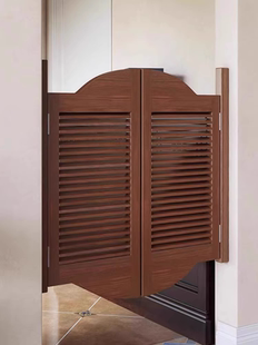 松木实木门卫生间厕所隔断半腰门厨房阳台小矮门推拉门定制木格栅