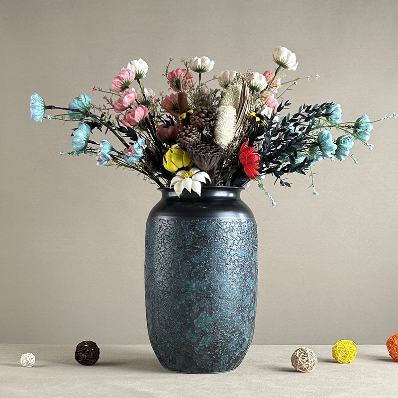 景德镇台面粗陶花瓶干花花瓶陶罐罐子陶瓷复古土陶粗糙感花盆摆件
