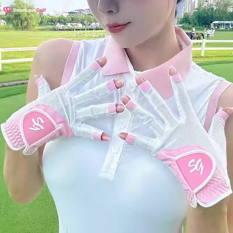 高尔夫手套女防滑耐磨露指手指