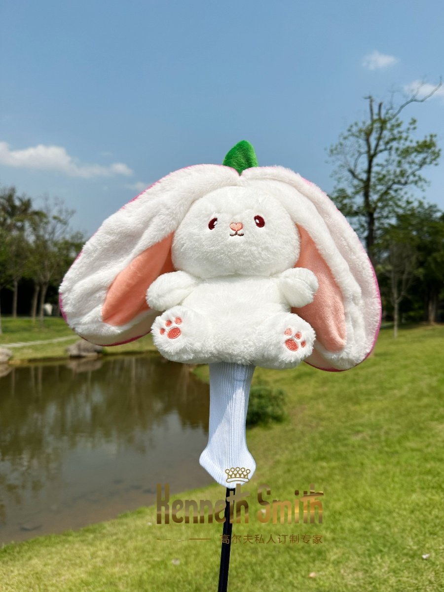 2024新可爱羊羔绒小肥兔子高尔夫一三五号木杆套杆头套帽套球杆套